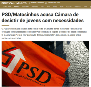 PSD/Matosinhos acusa Câmara de desistir de jovens com necessidades