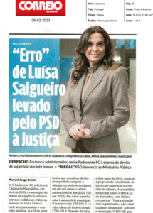“Erro” de Luísa Salgueiro levado pelo PSD à Justiça