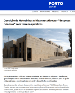 Oposição de Matosinhos critica executivo por “despesas ruinosas” com terrenos públicos