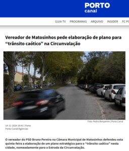 Vereador de Matosinhos pede elaboração de plano para “trânsito caótico” na Circunvalação