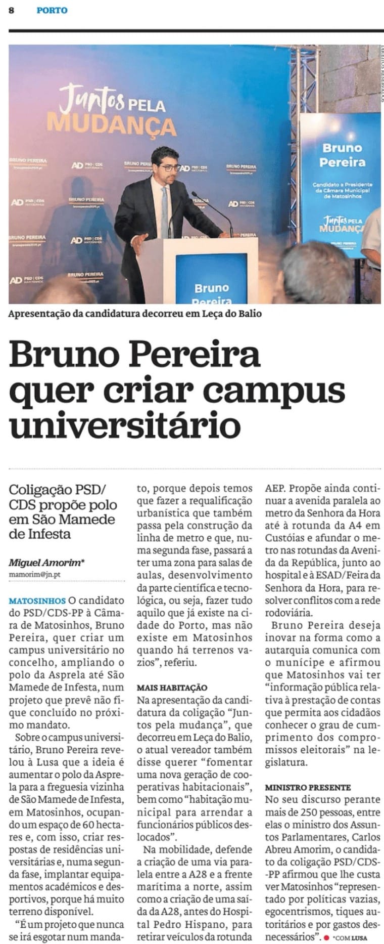 Bruno Pereira Quer Criar Campus Universitário